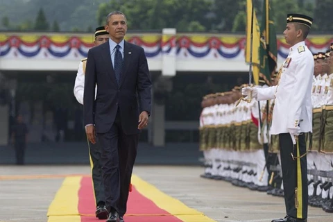 美国总统奥巴马抵达马来西亚